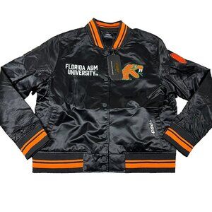 Pro Standard Womens M Black NCAA Florida A&M Rattlers Football Bomber Jacket NWT